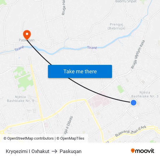 Kryqezimi I Oxhakut to Paskuqan map