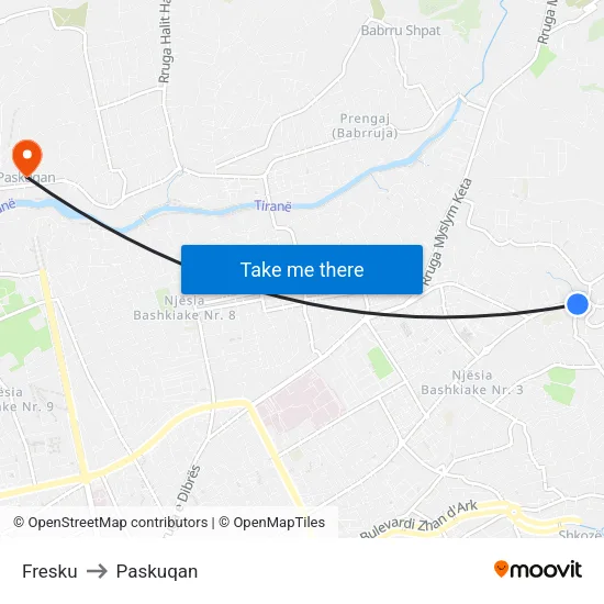 Fresku to Paskuqan map