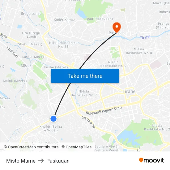 Misto Mame to Paskuqan map