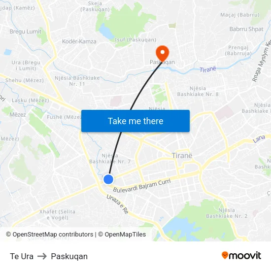 Te Ura to Paskuqan map