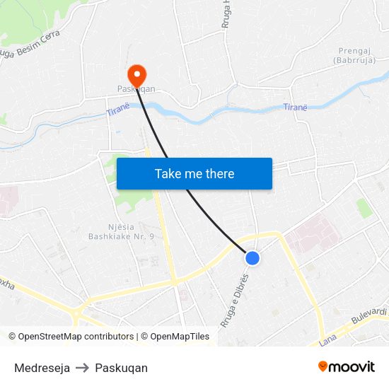 Medreseja to Paskuqan map