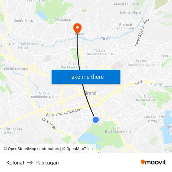 Kolonat to Paskuqan map