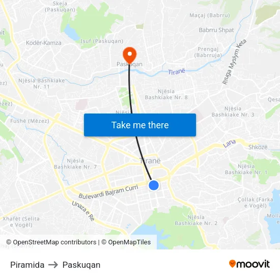 Piramida to Paskuqan map