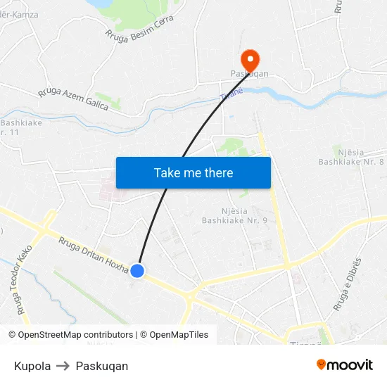 Kupola to Paskuqan map