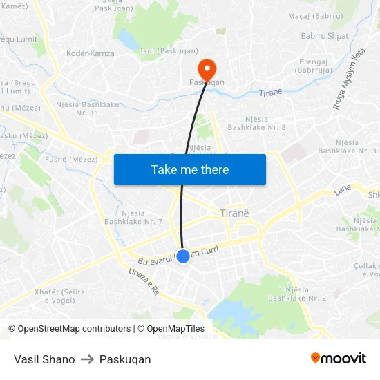 Vasil Shano to Paskuqan map