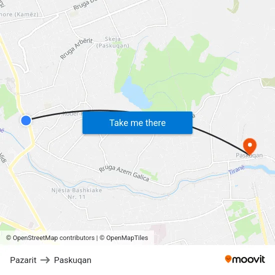 Pazarit to Paskuqan map