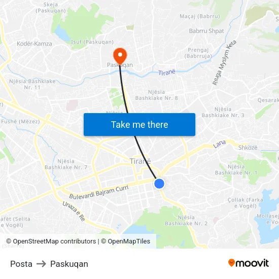 Posta to Paskuqan map