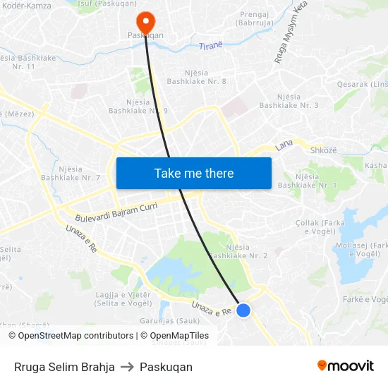 Rruga Selim Brahja to Paskuqan map