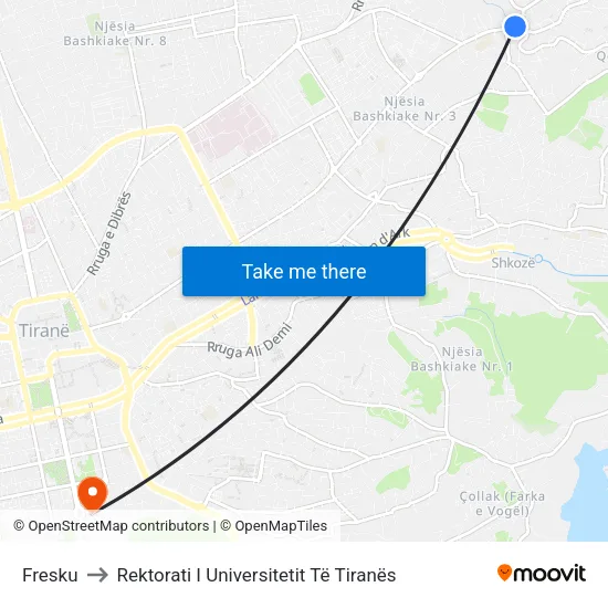 Fresku to Rektorati I Universitetit Të Tiranës map