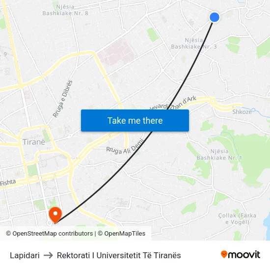 Lapidari to Rektorati I Universitetit Të Tiranës map