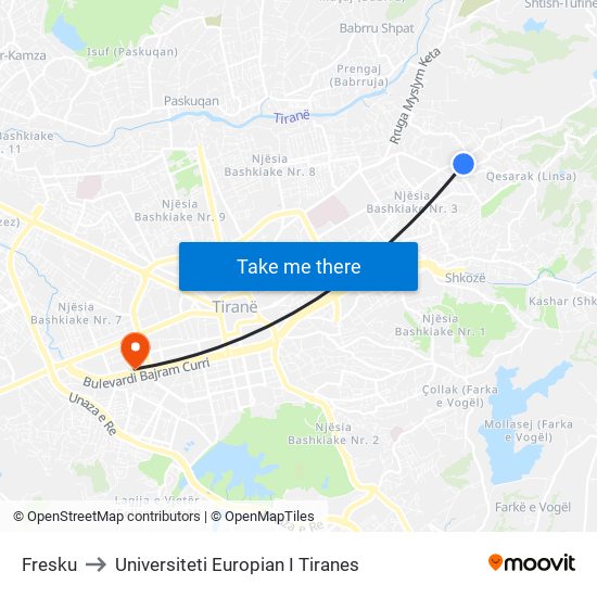 Fresku to Universiteti Europian I Tiranes map