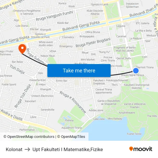 Kolonat to Upt Fakulteti I Matematike,Fizike map