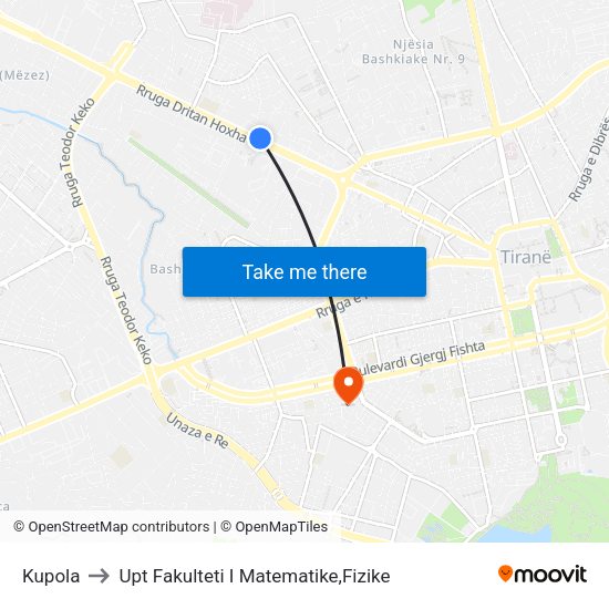 Kupola to Upt Fakulteti I Matematike,Fizike map