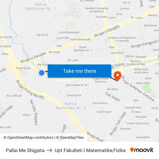 Pallai Me Shigjeta to Upt Fakulteti I Matematike,Fizike map