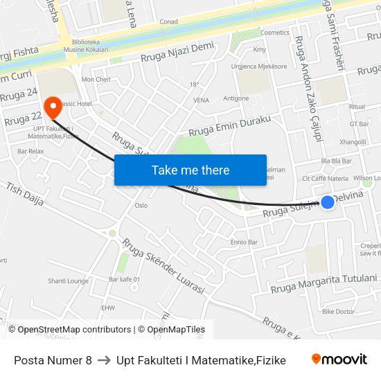 Posta Numer 8 to Upt Fakulteti I Matematike,Fizike map