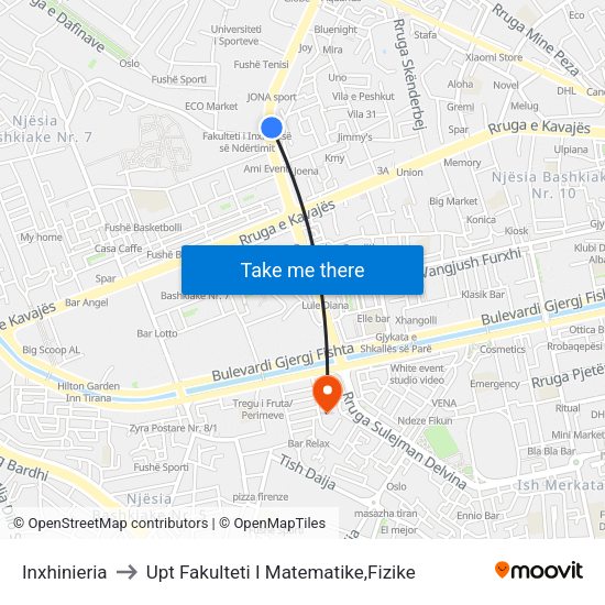 Inxhinieria to Upt Fakulteti I Matematike,Fizike map
