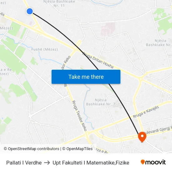 Pallati I Verdhe to Upt Fakulteti I Matematike,Fizike map