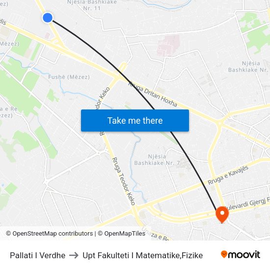 Pallati I Verdhe to Upt Fakulteti I Matematike,Fizike map