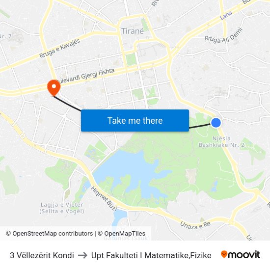 3 Vëllezërit Kondi to Upt Fakulteti I Matematike,Fizike map