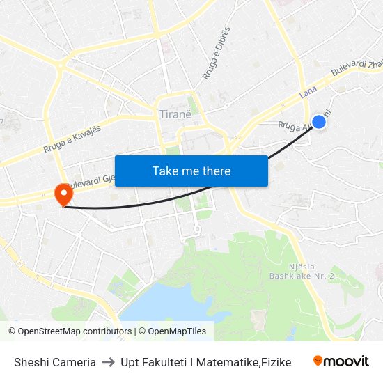 Sheshi Cameria to Upt Fakulteti I Matematike,Fizike map