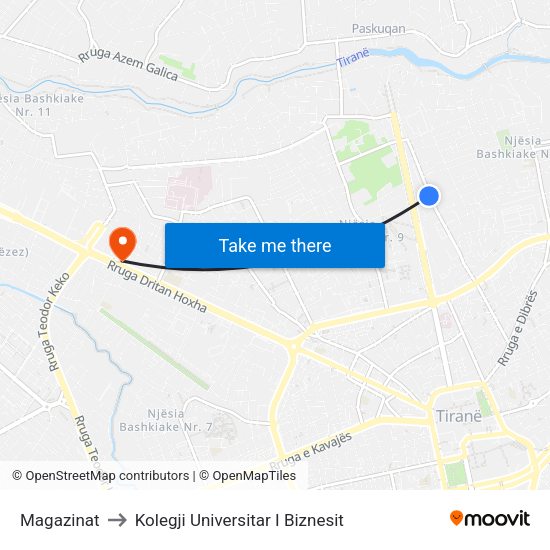 Magazinat to Kolegji Universitar I Biznesit map