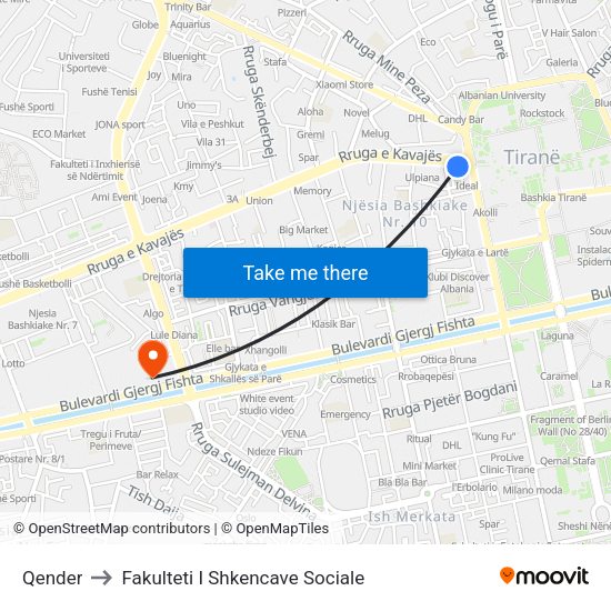 Qender to Fakulteti I Shkencave Sociale map
