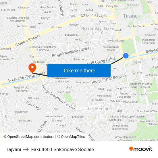 Tajvani to Fakulteti I Shkencave Sociale map
