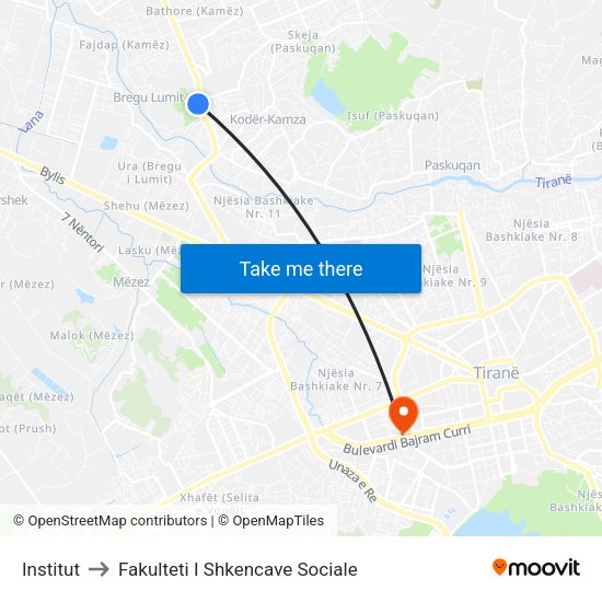 Institut to Fakulteti I Shkencave Sociale map