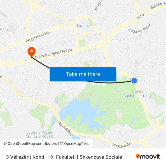 3 Vëllezërit Kondi to Fakulteti I Shkencave Sociale map