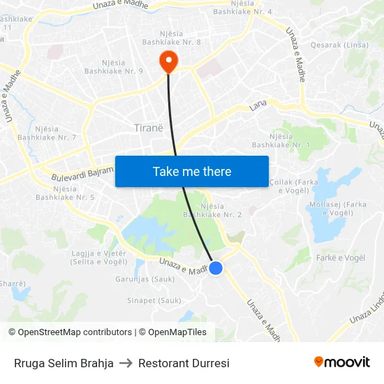 Rruga Selim Brahja to Restorant Durresi map