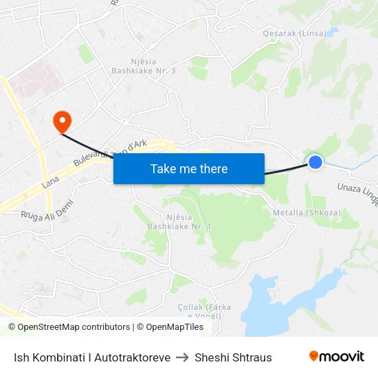 Ish Kombinati I Autotraktoreve to Sheshi Shtraus map