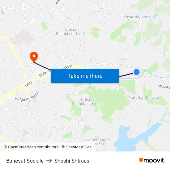 Banesat Sociale to Sheshi Shtraus map
