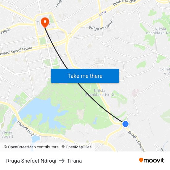 Rruga Shefqet Ndroqi to Tirana map