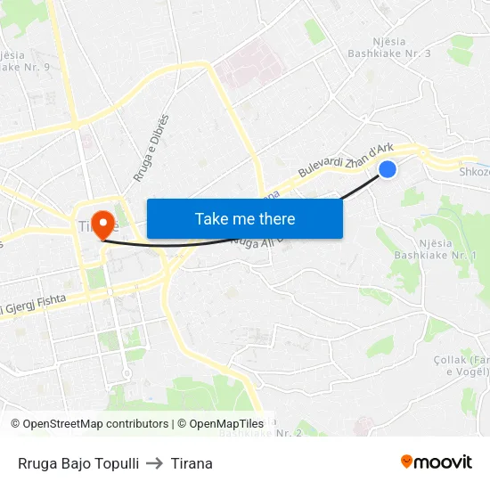 Rruga Bajo Topulli to Tirana map