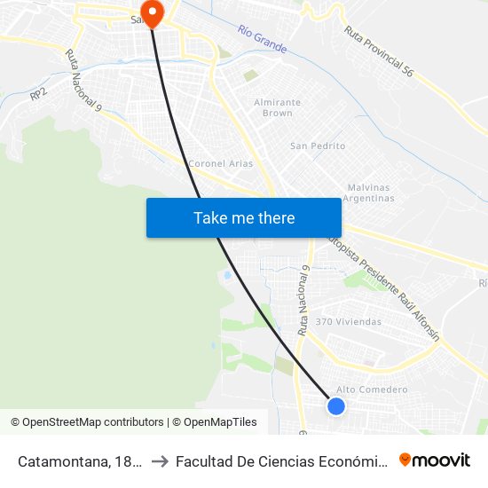 Catamontana, 1812 to Facultad De Ciencias Económicas map