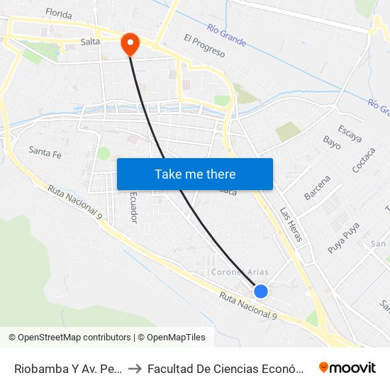 Riobamba Y Av. Perón to Facultad De Ciencias Económicas map