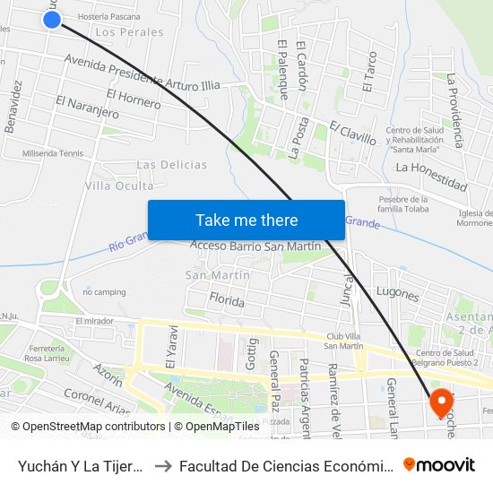 Yuchán Y La Tijereta to Facultad De Ciencias Económicas map