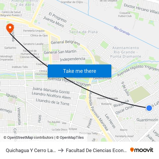 Quichagua Y Cerro Labrado to Facultad De Ciencias Económicas map