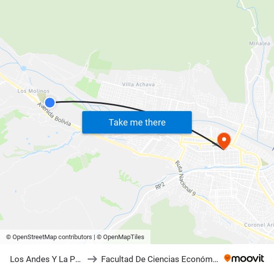 Los Andes Y La Puna to Facultad De Ciencias Económicas map