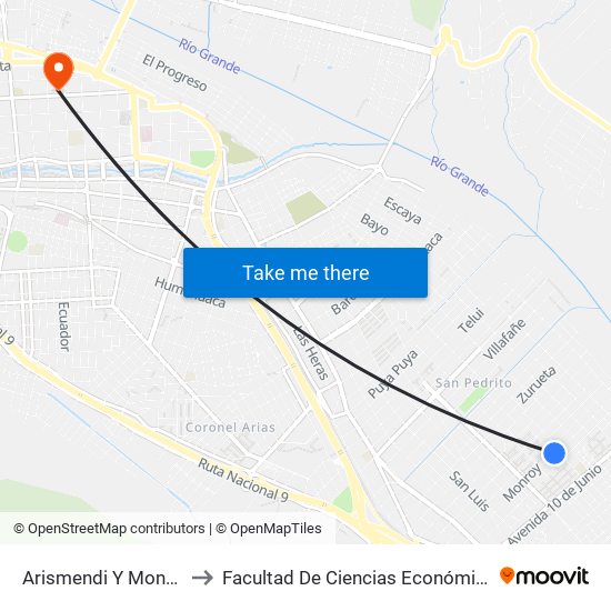 Arismendi Y Monroy to Facultad De Ciencias Económicas map