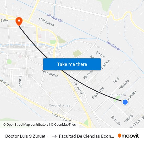 Doctor Luis S Zurueta, 660 to Facultad De Ciencias Económicas map