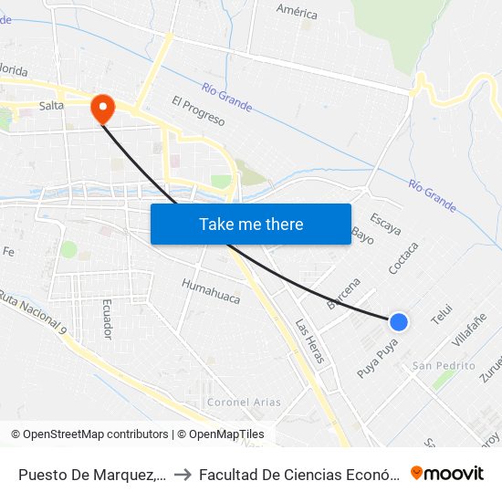 Puesto De Marquez, 604 to Facultad De Ciencias Económicas map