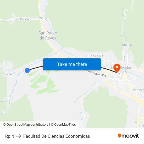 Rp 4 to Facultad De Ciencias Económicas map