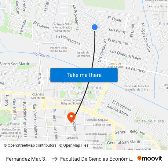 Fernandez Mar, 319 to Facultad De Ciencias Económicas map