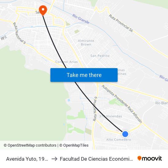 Avenida Yuto, 1919 to Facultad De Ciencias Económicas map