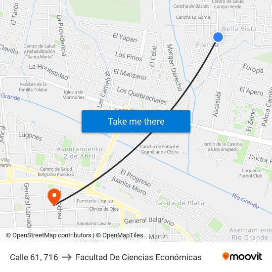 Calle 61, 716 to Facultad De Ciencias Económicas map