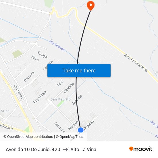 Avenida 10 De Junio, 420 to Alto La Viña map