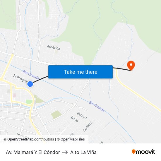 Av. Maimará Y El Cóndor to Alto La Viña map