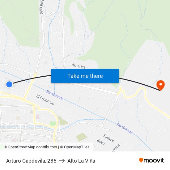 Arturo Capdevila, 285 to Alto La Viña map
