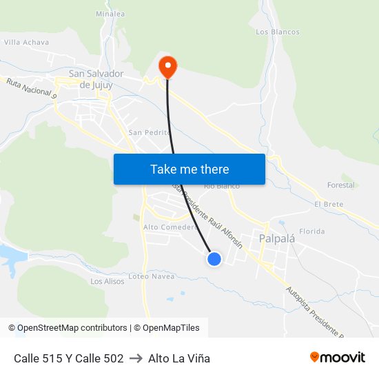 Calle 515 Y Calle 502 to Alto La Viña map